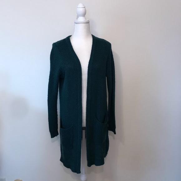 Charlotte Russe Sweaters - Charlotte Russe Cardigan Sweater Open Front Thick Knit Teal Pockets Medium